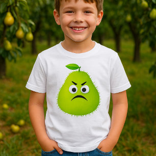 Camiseta Cara de pera difusa gruñona Personaje de fruta div