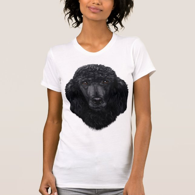 Camiseta Cara de perro caniche negro (Anverso)