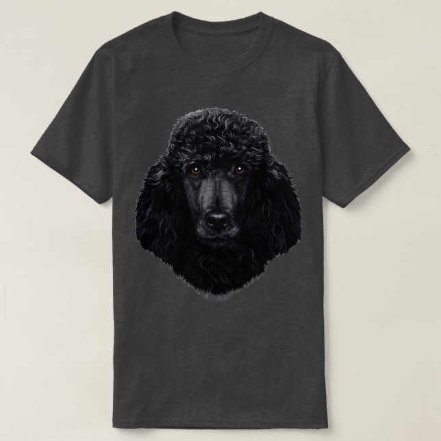 Camiseta Cara de perro caniche negro (Diseño del anverso)