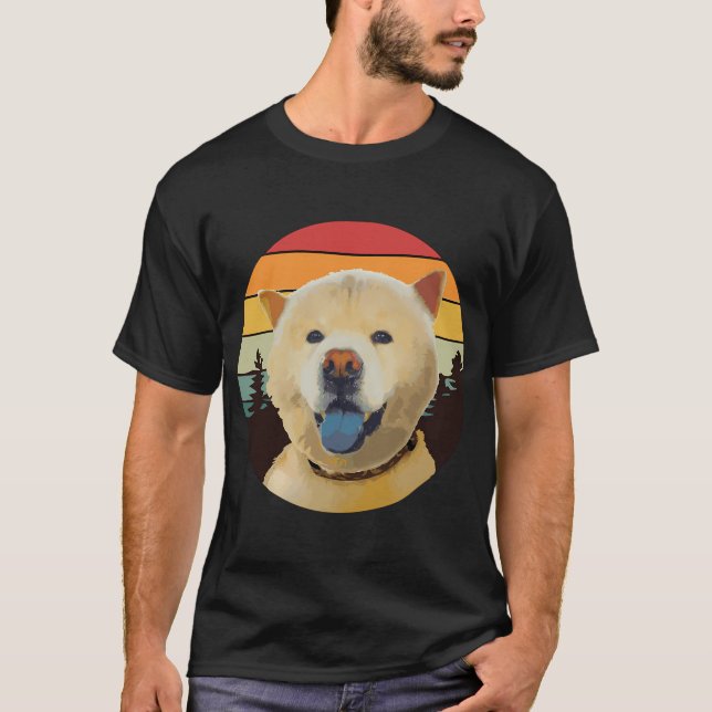 Camiseta CARA DE PERRO chow chow BOSQUE DE PERRO RETRO PINO (Anverso)