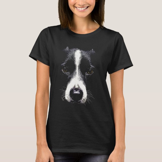 Camiseta Cara de perro de color de borde (Anverso)