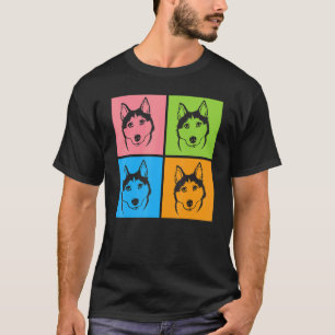 Camiseta Cara de perro husky de perro