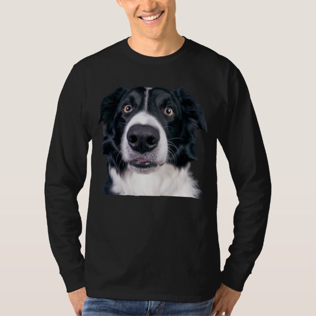 Camiseta Cara de perro negra y blanca (Anverso)