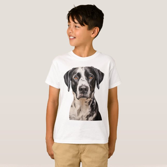 Camiseta Cara de perro negra y blanca (Anverso completo)
