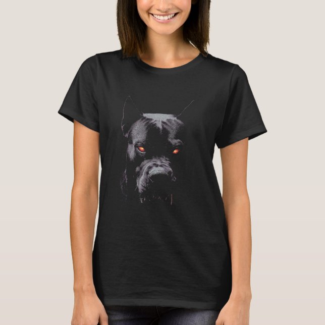 Camiseta Cara de perro pitbull aterradora (Anverso)