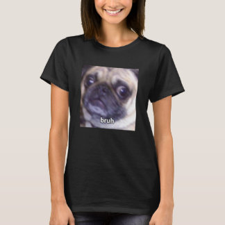 Camiseta Cara de perro pug borrosa divertida meme