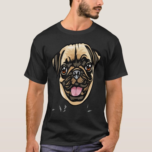 Camiseta Cara de perro pug genial (Anverso)