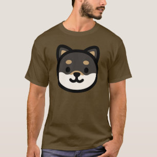 Camiseta Cara de perro Shiba Inu negro lindo