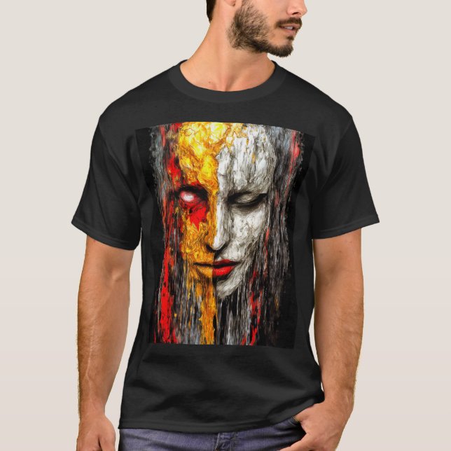 Camiseta Cara de pintura de identidad fragmentada (Anverso)