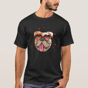Camiseta Cara de Pitbull inglés Corazón Pitbull para hombre