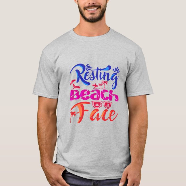 Camiseta cara de playa de descanso (Anverso)