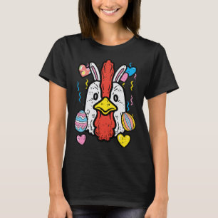 Camiseta Cara de Pollo de Pascua Mujeres Niñas Niños Andado