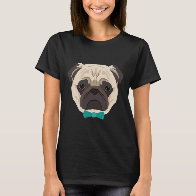 Camiseta Cara de Pug Adorable Vector 967 (Anverso)