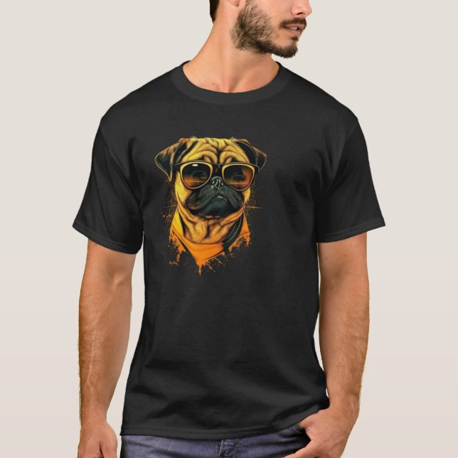 Camiseta Cara de Pug Cool (Anverso)