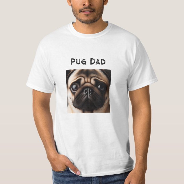 Camiseta Cara de Pug Papá Pug  (Anverso)