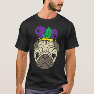 Camiseta Cara de Pug Payaso Dueño de Perro de Mardi Gras Ho