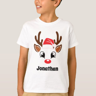 Camiseta Cara de reno de Navidad linda
