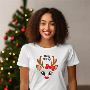Camiseta Cara de Reno Niña Monada