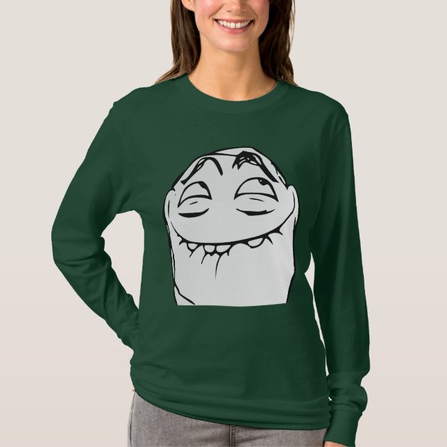 Camiseta Cara de risa Meme cómico de la rabia de PFFTCH (Anverso)