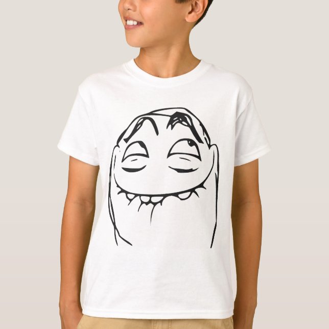 Camiseta Cara de risa Meme cómico de la rabia de PFFTCH (Anverso)