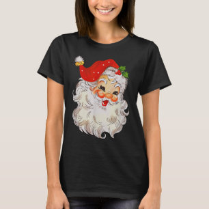 Camiseta Cara de Santa Claus Alegre Retro Vintage St. Nick 
