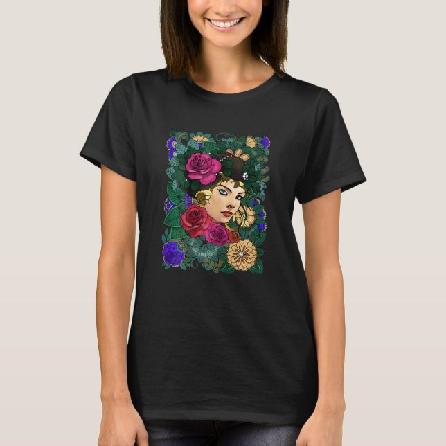 Camiseta Cara de Señora Flor Ii (Anverso)