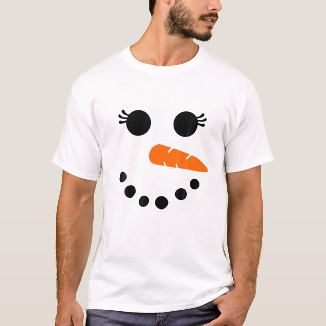 Camiseta Cara De Snowman Para Mujeres Chicas Eyelash Chris (Anverso)