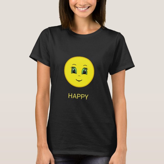 Camiseta Cara de sol feliz divertida moderna (Anverso)