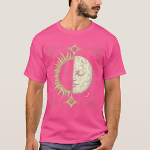 Camiseta Cara de Sol y Luna Mística Boho para Mujeres Parej