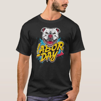 Camiseta Cara de sonrisa de perro del Día del Trabajo