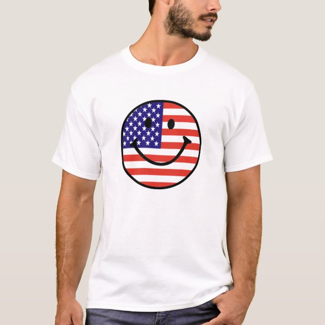 Camiseta Cara de sonrisa patriótica (Anverso)