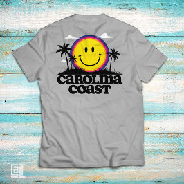 Camiseta Cara de sonrisa tropical feliz de la costa de Caro
