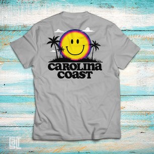Camiseta Cara de sonrisa tropical feliz de la costa de Caro