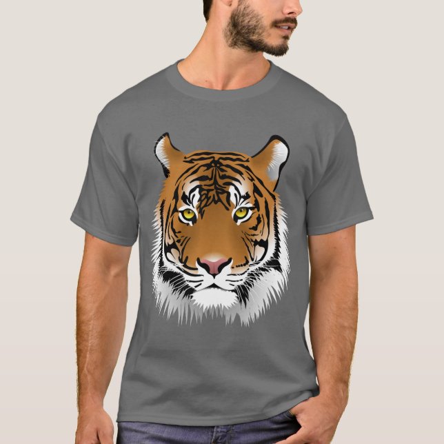 Camiseta Cara de tigre animada (Anverso)