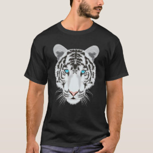 Camiseta cara de tigre blanco lindo ojos azules amantes gat