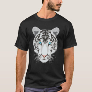 Camiseta cara de tigre blanco lindo ojos azules cabeza de g