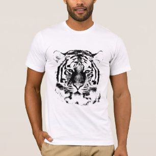 Camiseta Cara de tigre blanco y negro
