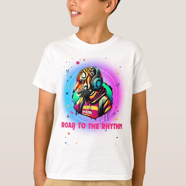 Camiseta Cara de tigre colorida (Anverso)