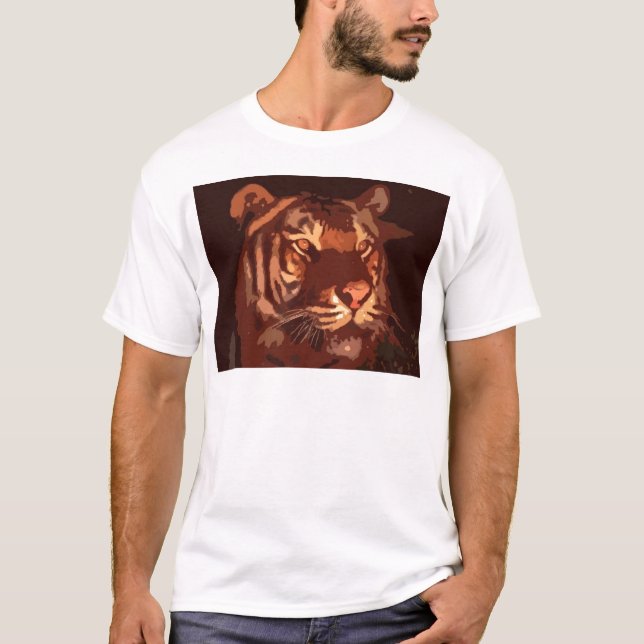 Camiseta Cara de tigre de luz negra (Anverso)