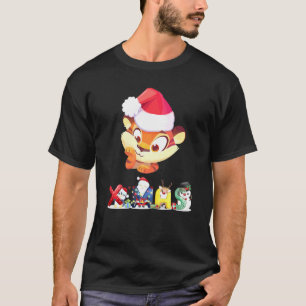 Camiseta Cara de Tigre de Navidad Árbol Nieve Pijama Xmas 2