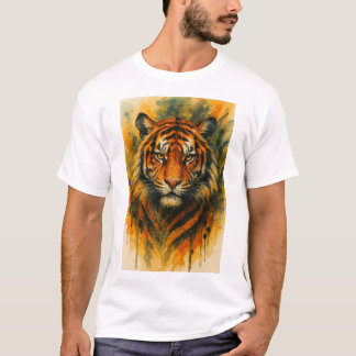 Camiseta Cara de Tigre Feroz en Acuarela – Animal Salvaje d