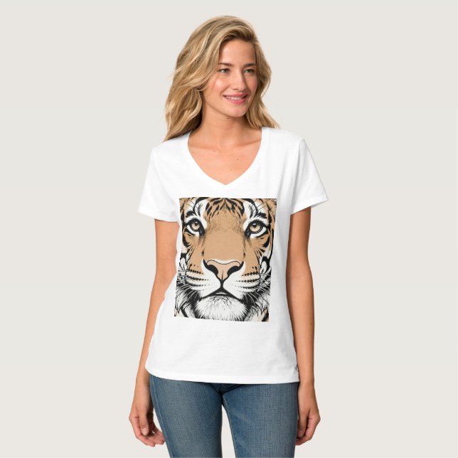 Camiseta Cara de Tigre Feroz, Tigre (Anverso completo)