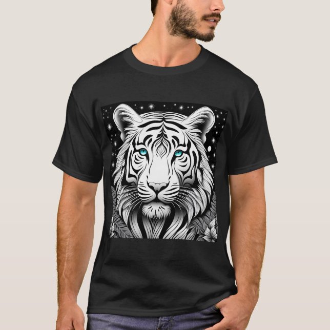 Camiseta Cara de tigre ilustrada (Anverso)