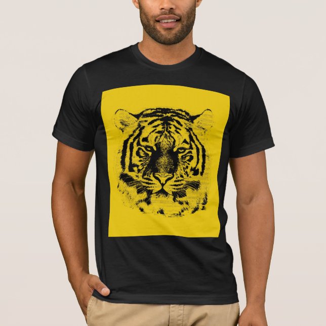 Camiseta Cara de tigre negro y amarillo (Anverso)