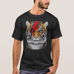 Camiseta Cara De Tigre Pintada Con Tornillo Relámpago Rojo