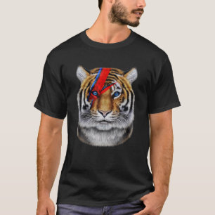 Camiseta Cara De Tigre Pintada Con Tornillo Relámpago Rojo