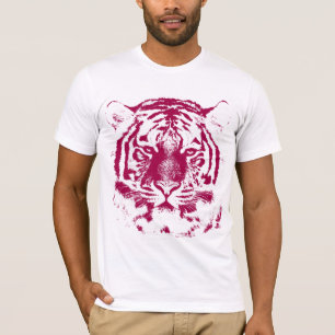 Camiseta Cara de Tigre Rojo y Blanco
