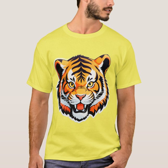 Camiseta Cara de Tigre Vibrante (Anverso)