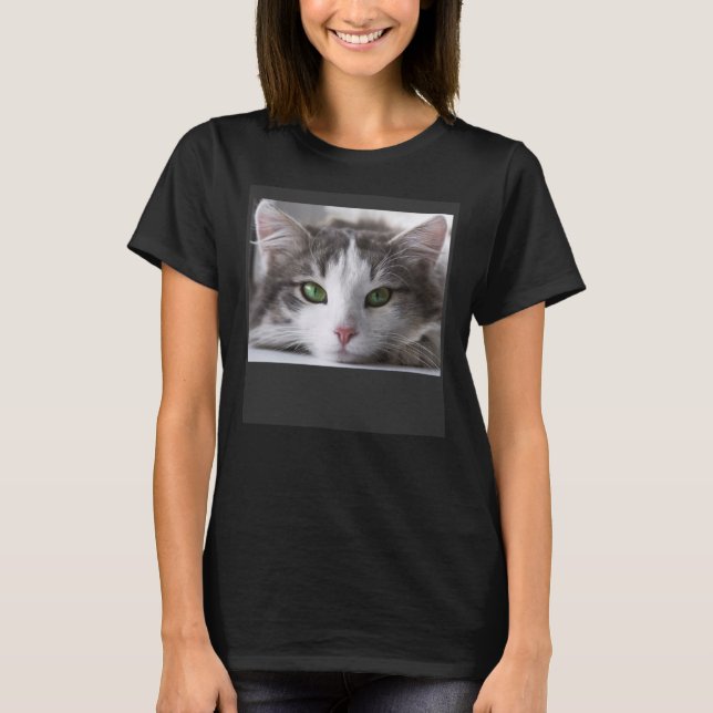 Camiseta Cara De Un Gato Corto Nr 2 (Anverso)