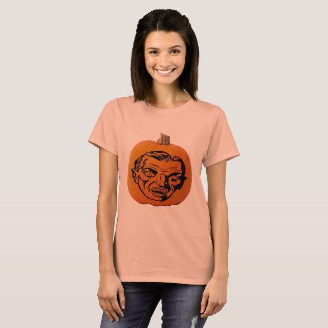 Camiseta Cara de vampiros de Jack o' Lantern, calabaza de H (Anverso completo)